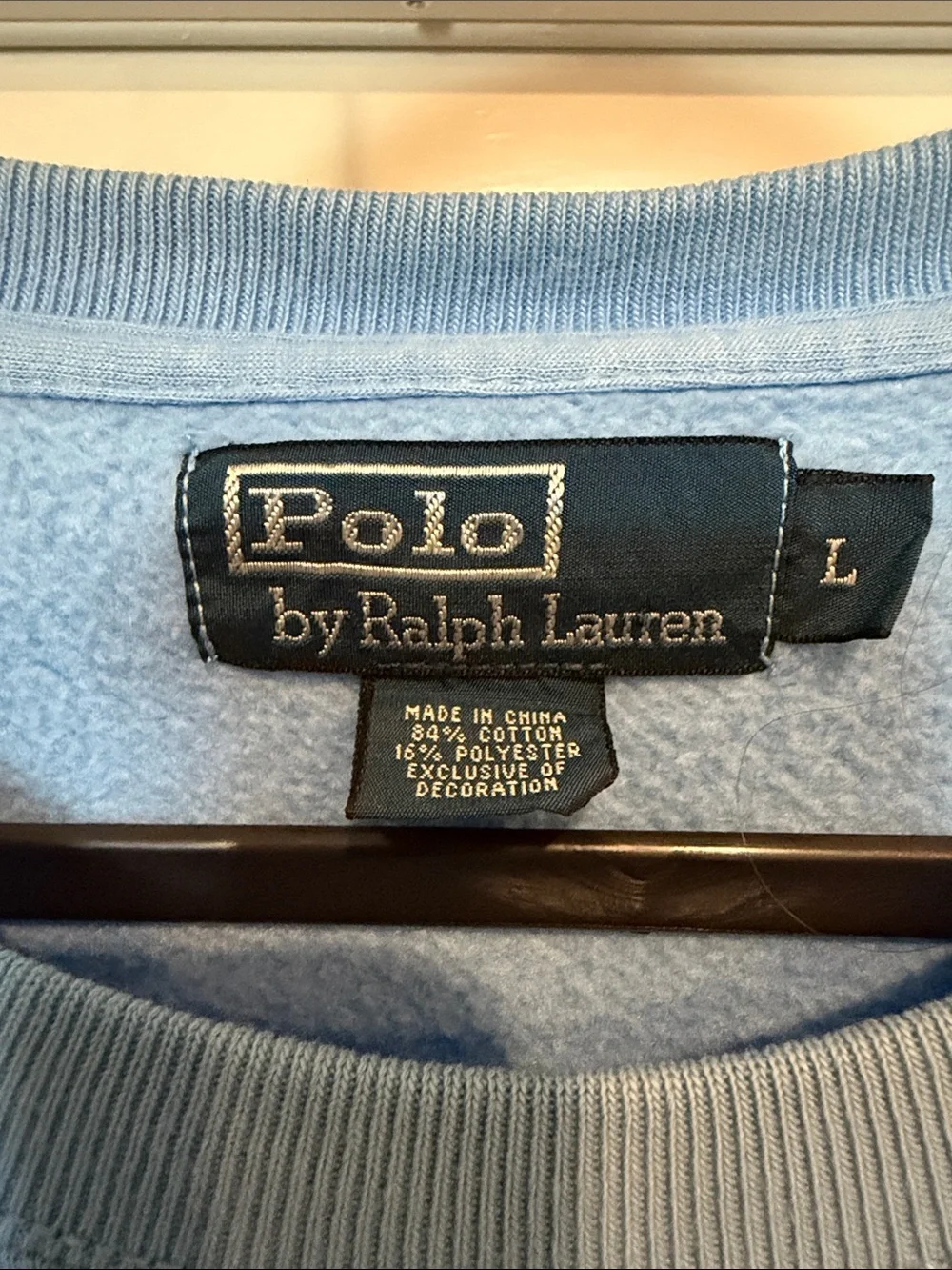 Polo by Ralph Lauren Sky Blue Crewneck Sweater with Yellow Pony